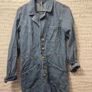 Free People Denim Jumpsuit